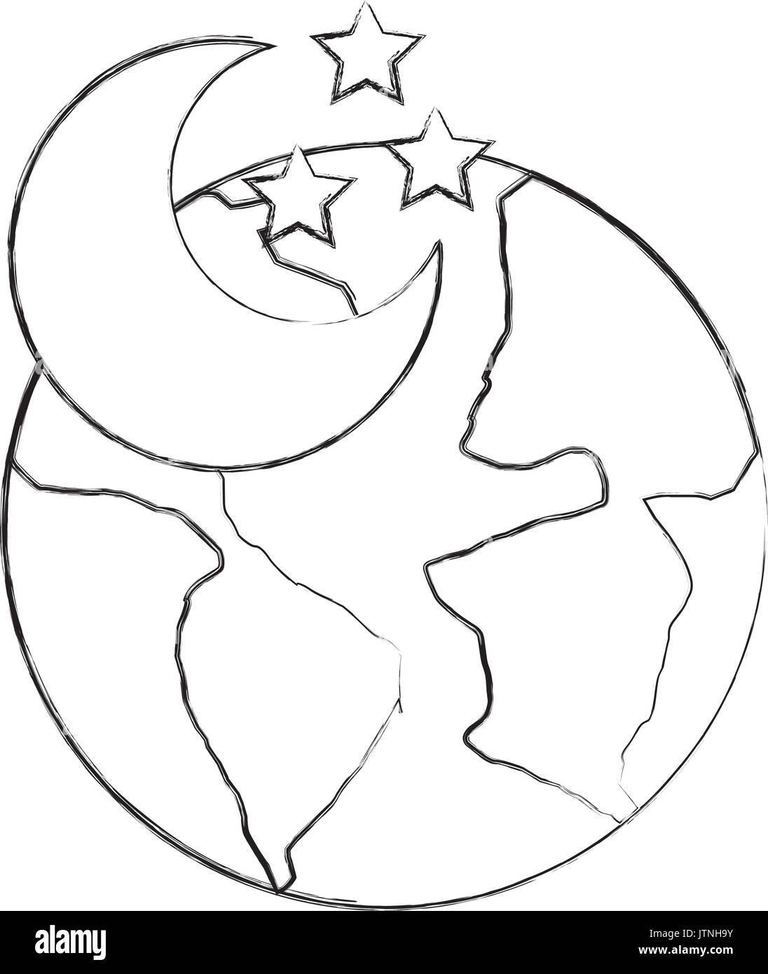world planet earth with moon Stock Vector Image & Art - Alamy