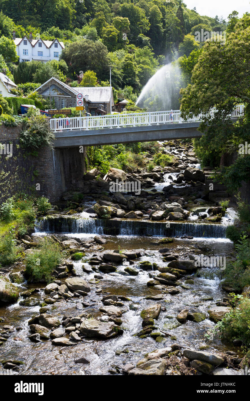 Bridge over the river at Lynton, North Devon, UK Stock Photo