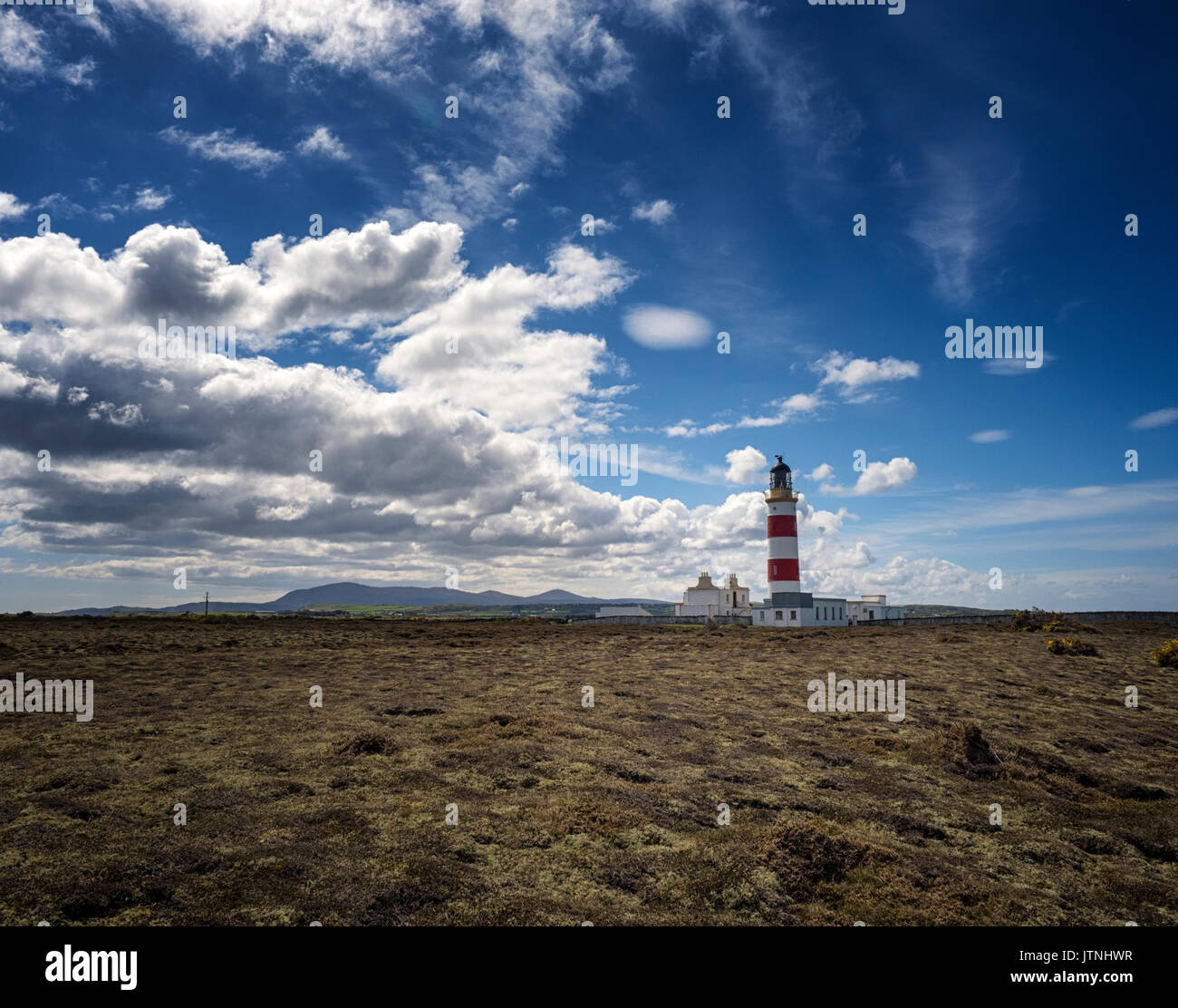 Point of Ayre Lighthouse on the northern tip of the Isle of Man Stock Photo