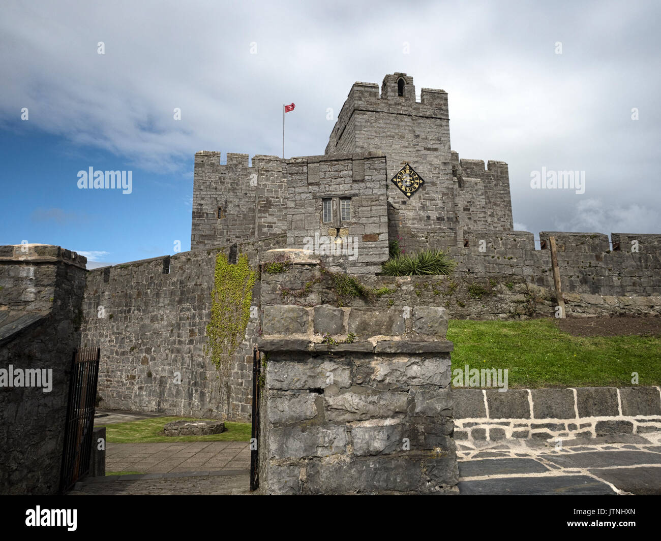 Castle Rushen, Castletown, Isle of Man, a medieval castle build for a Viking leader and then became home for Kings and Lords of Mann Stock Photo