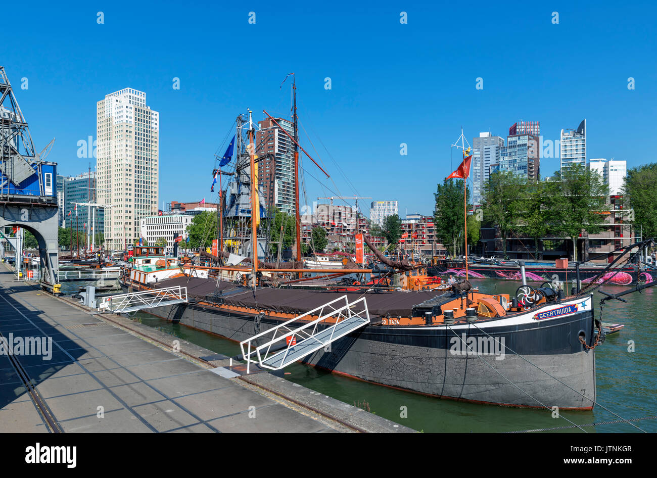 Maritime Museum Harbour (Openlucht Binnenvaart Museum), Rotterdam, Netherlands Stock Photo