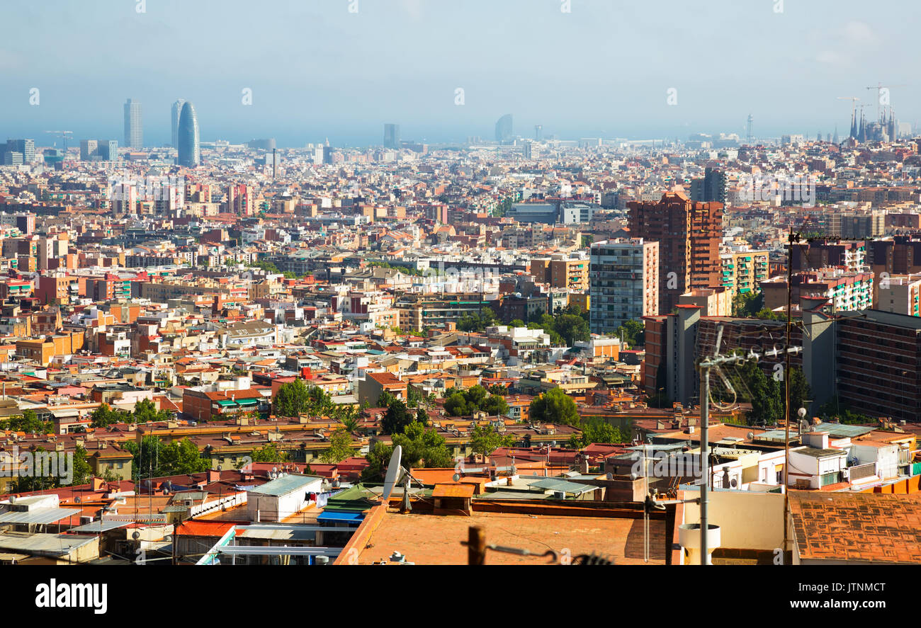 view to Barcelona from mount.  Catalonia, Spain Stock Photo