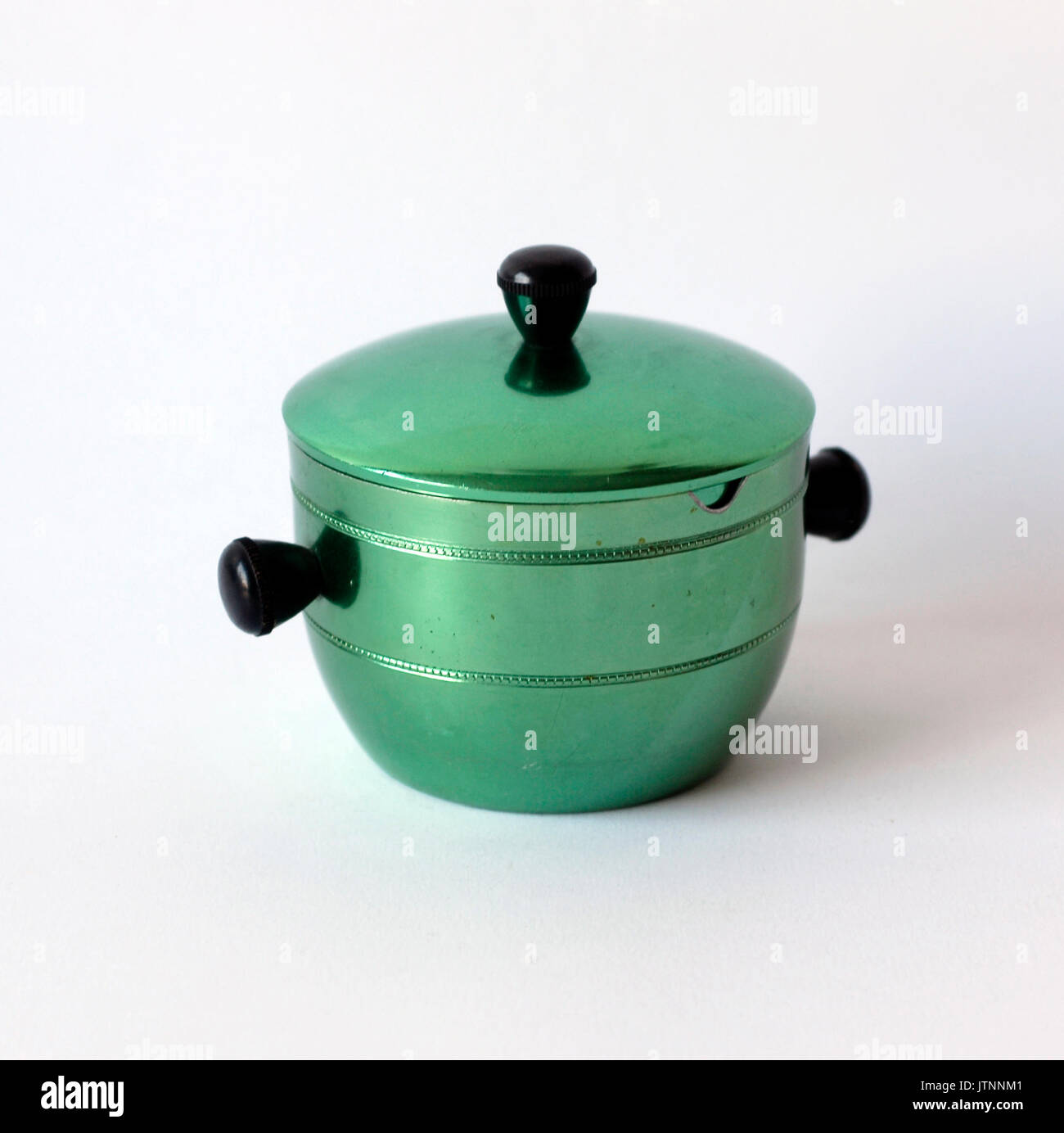Vintage sugar bowl made by anodized aluminum, colored Stock Photo Alamy