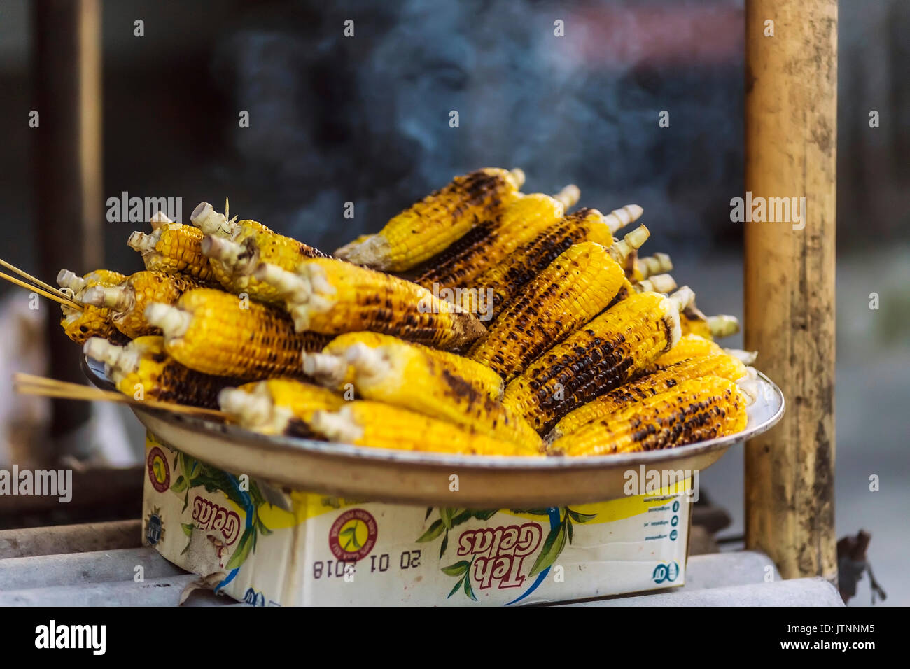 BBQ Corncobs,Bali,Indonesia Stock Photo