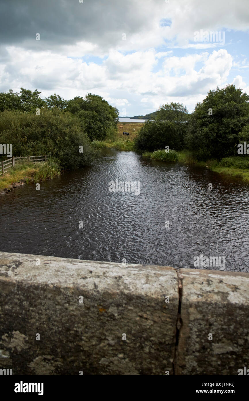 river bridge land border between northern ireland and the republic of ireland in belcoo - blacklion Stock Photo
