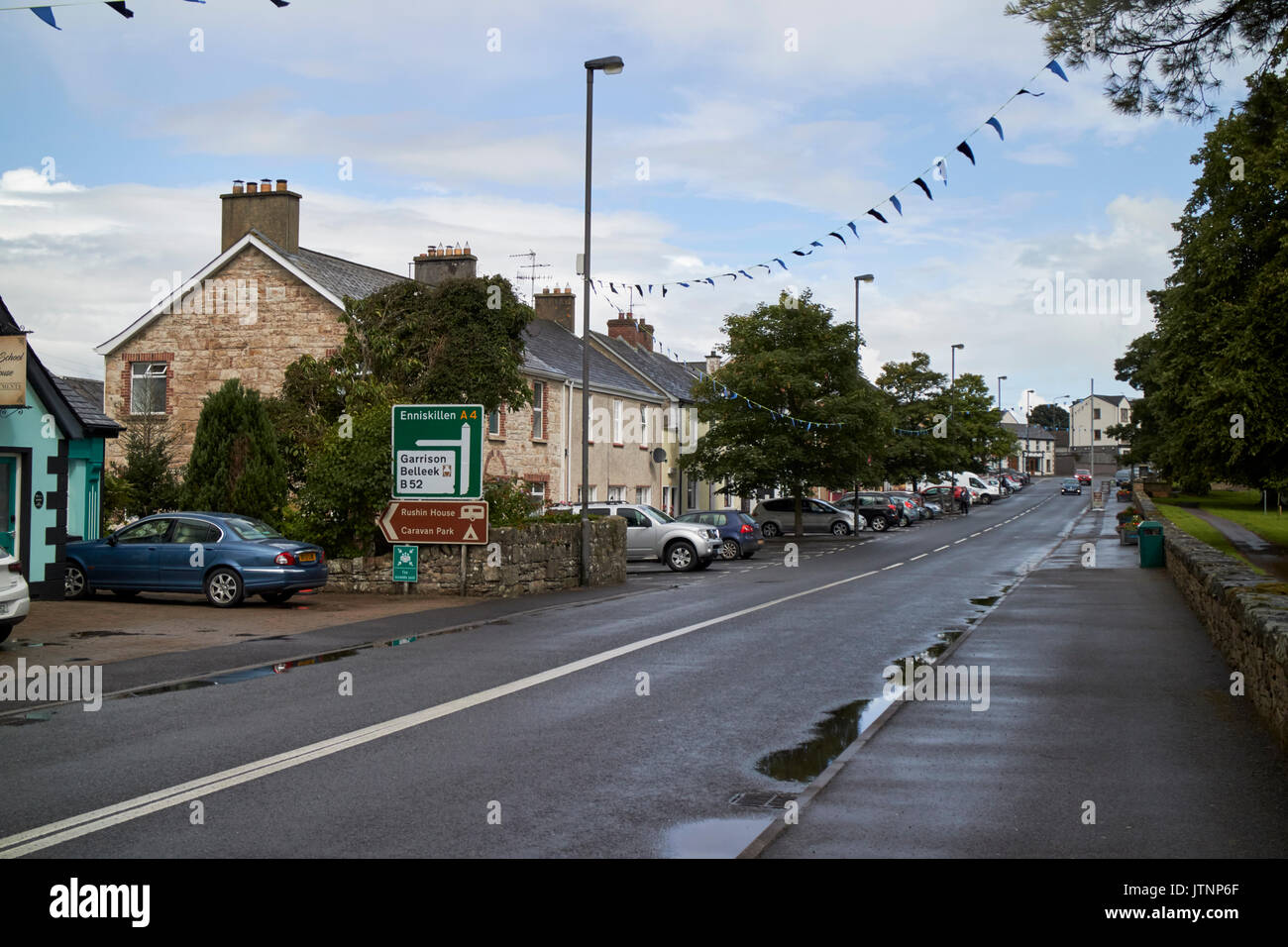 northern ireland border village of belcoo in county fermanagh just metres from the republic of ireland border Stock Photo
