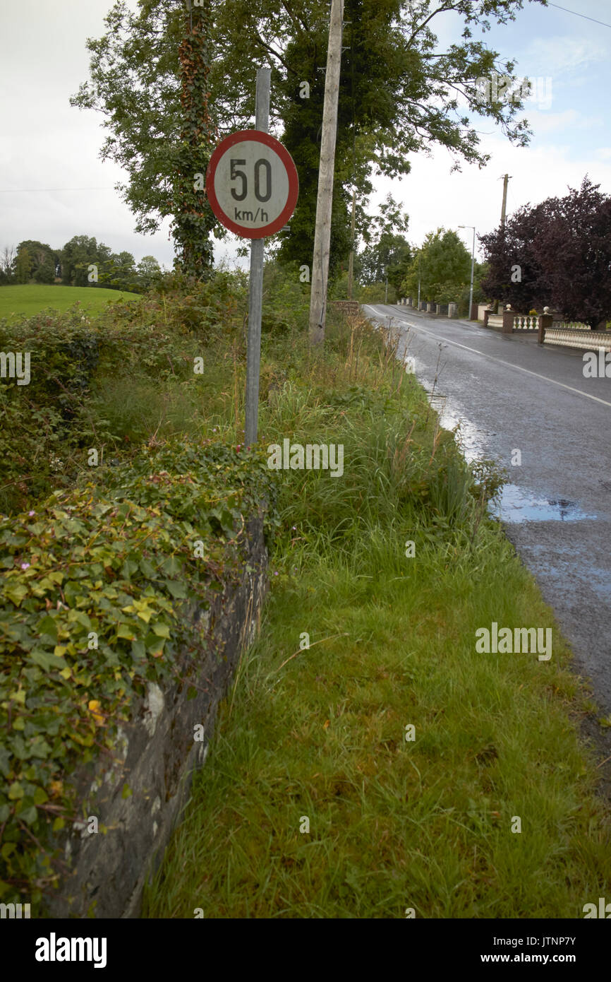 small unmarked land border between northern ireland and the republic of ireland looking into the republic of ireland Stock Photo