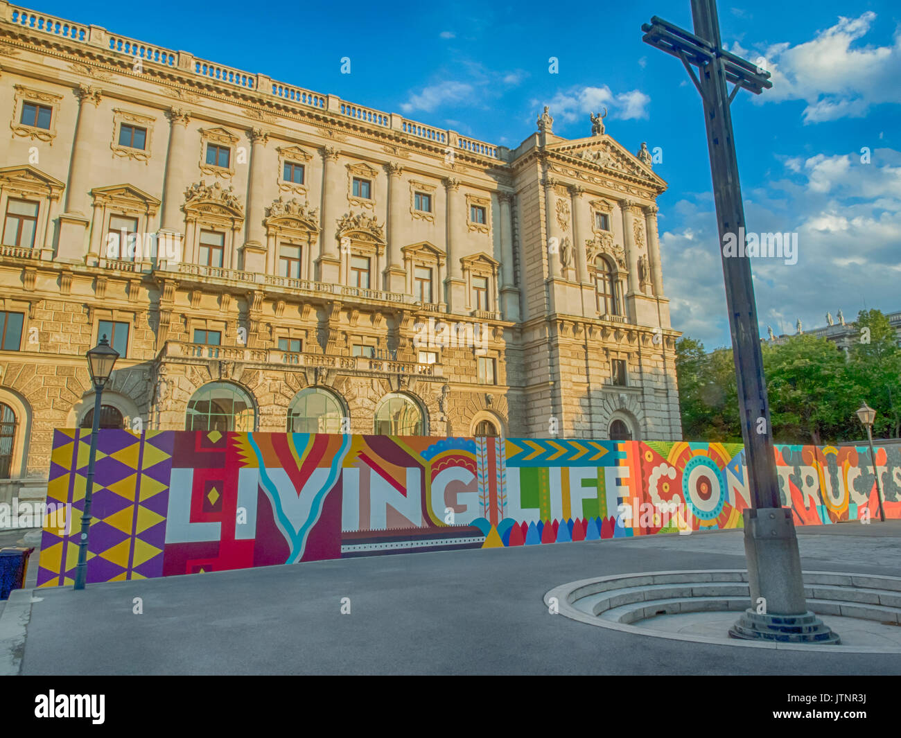 Vienna, Austria - May 23, 2017: A wall of the Royal Library Building in Vienna Stock Photo