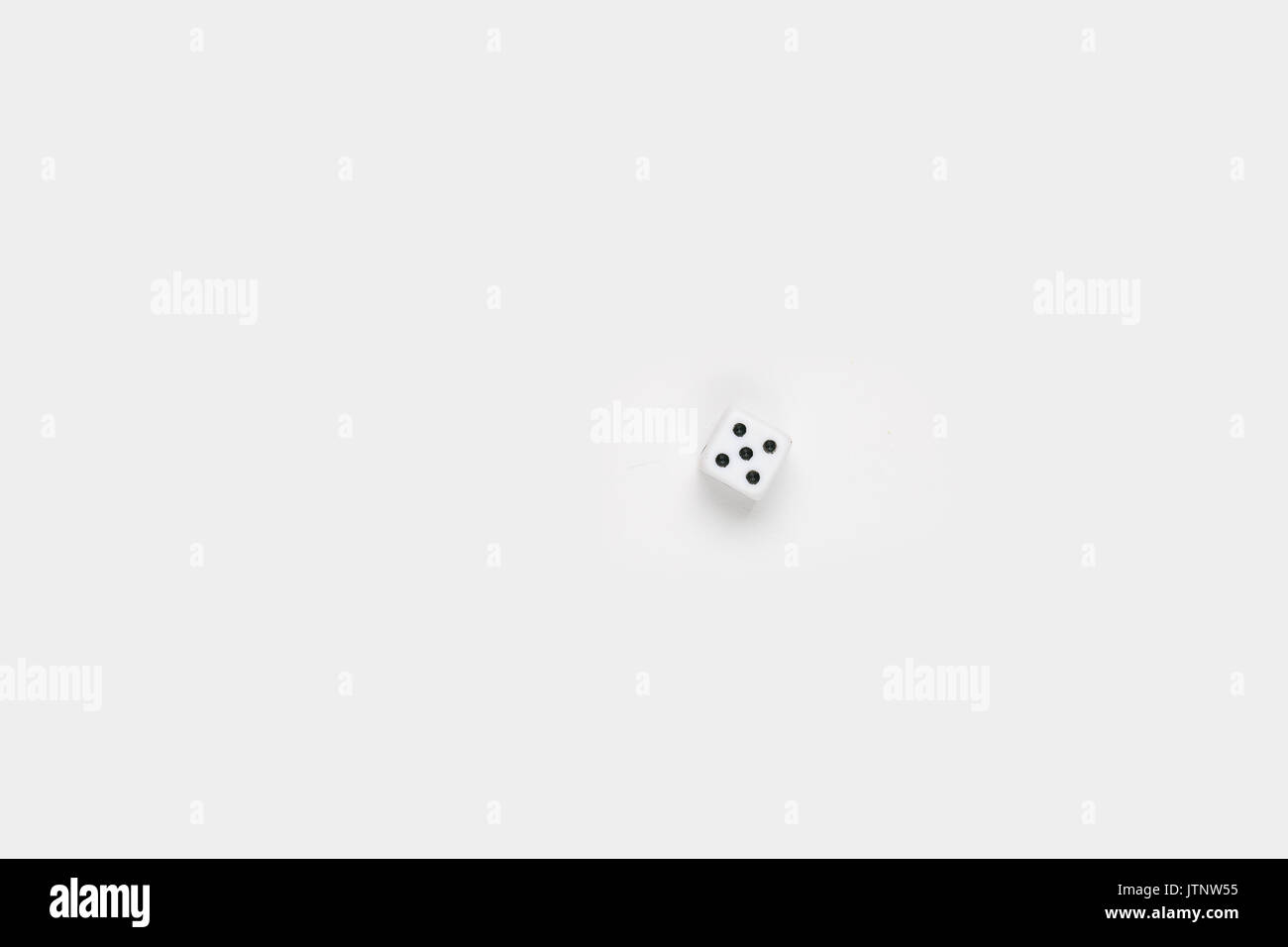 isolated white dice five Stock Photo