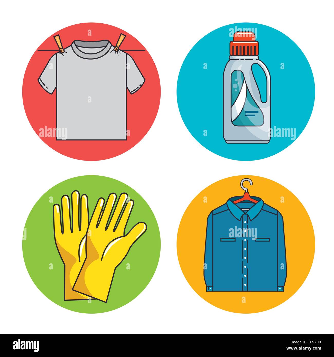 laundry icon set vector illustration graphic design Stock Vector Image