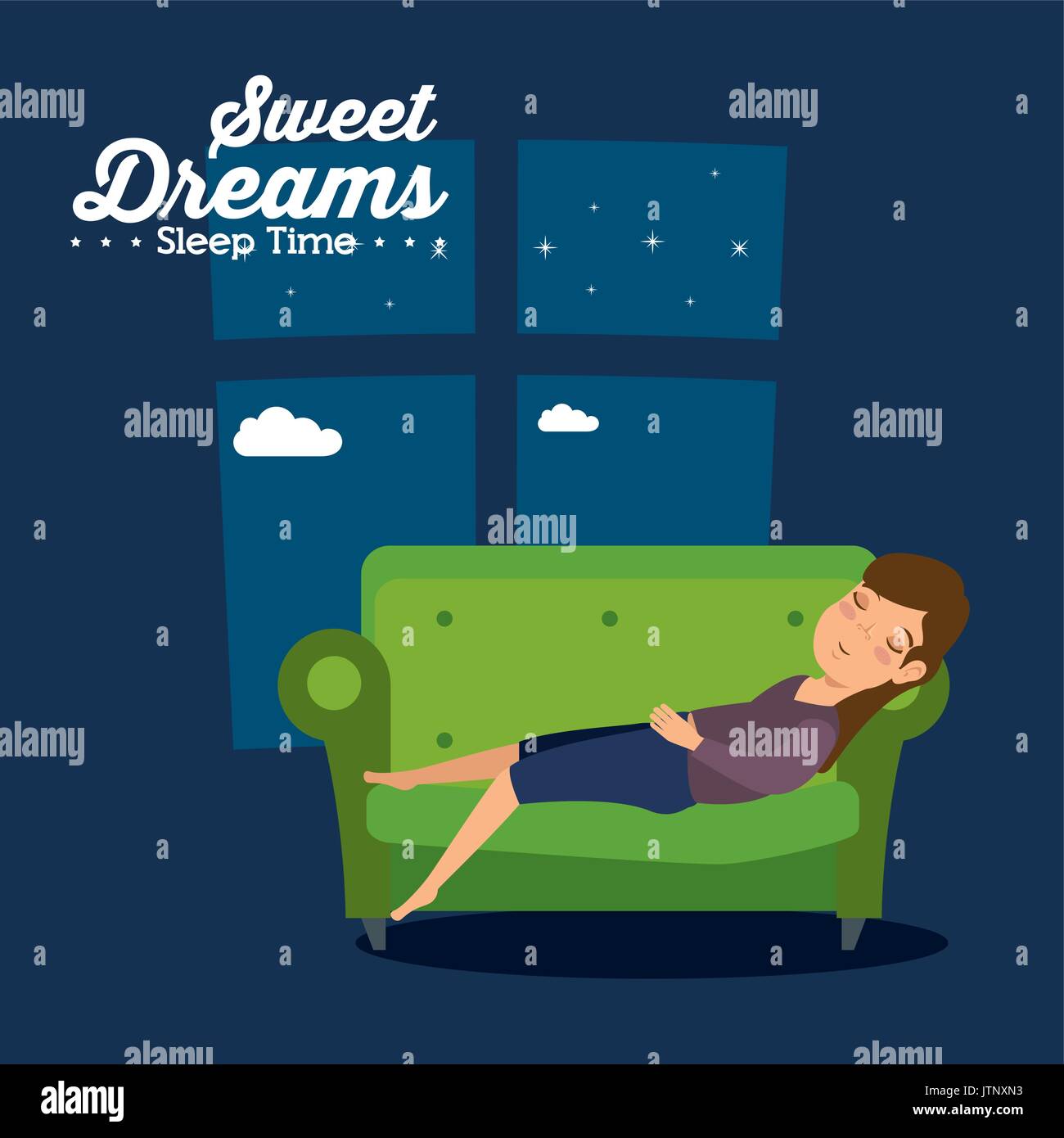 sweet dreams sleeping time concept vector illustration graphic design Stock Vector