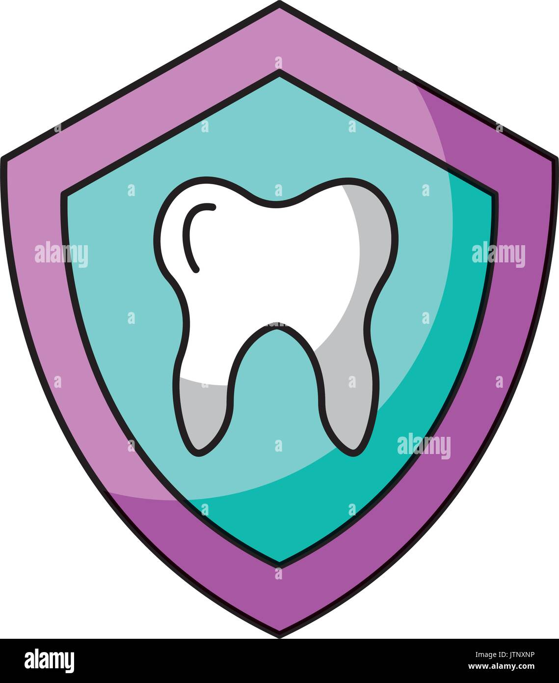 shield with human tooth isolated icon Stock Vector Image & Art - Alamy