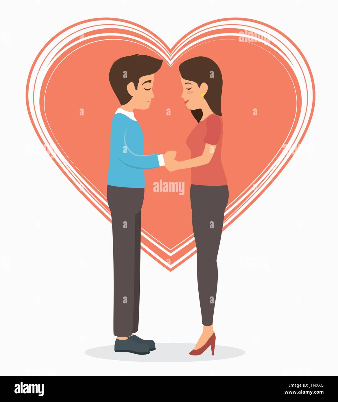 couple in love together forever vector illustration graphic design Stock Vector