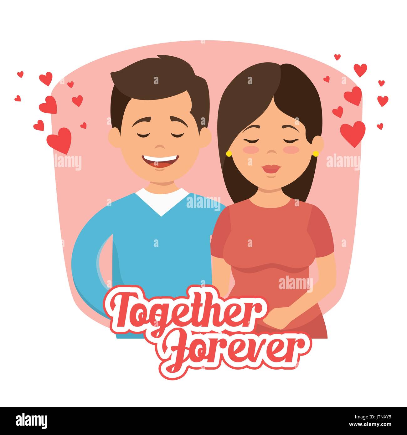 couple in love together forever vector illustration graphic design Stock Vector