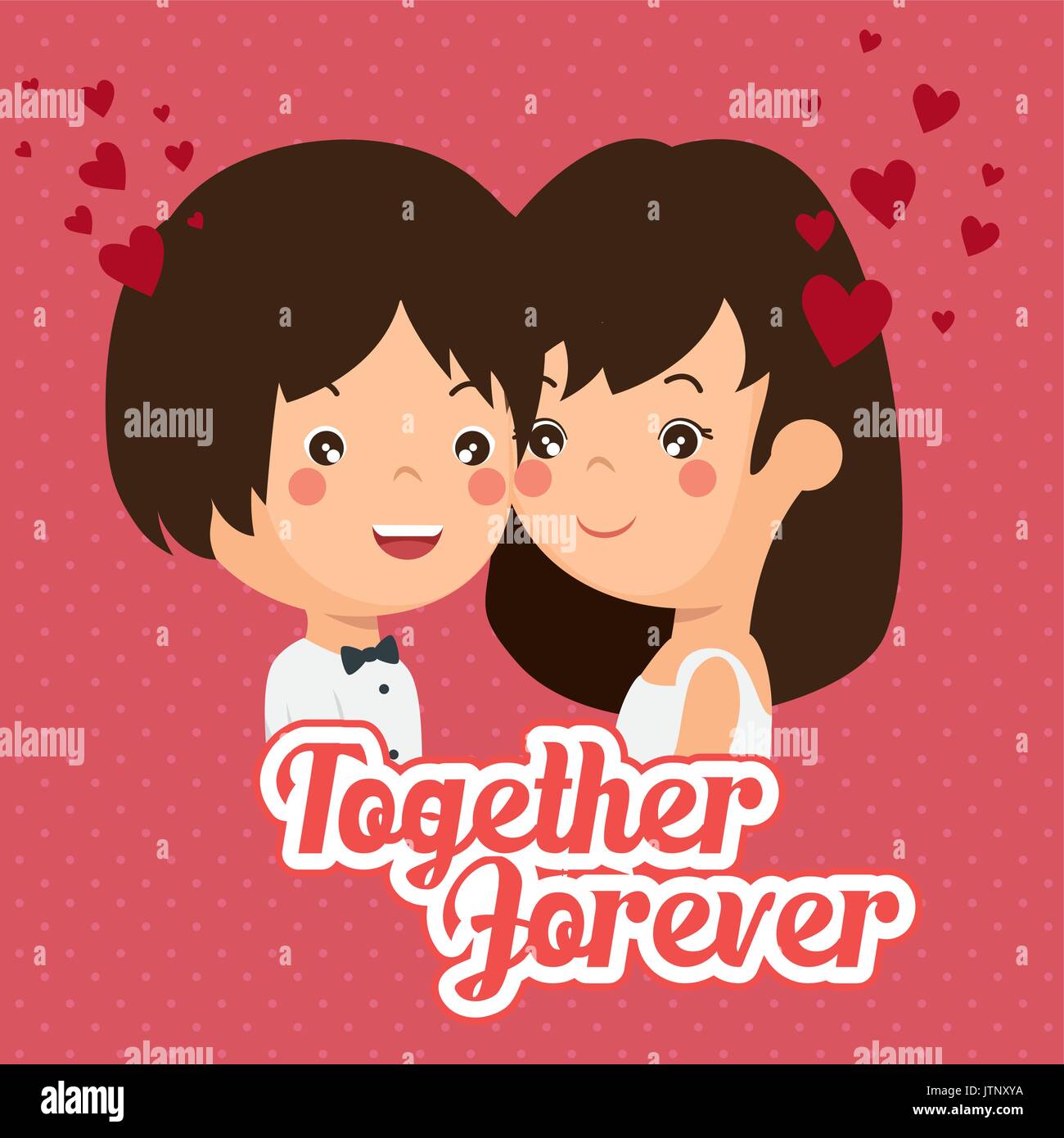 couple in love together forever vector illustration graphic design Stock Vector