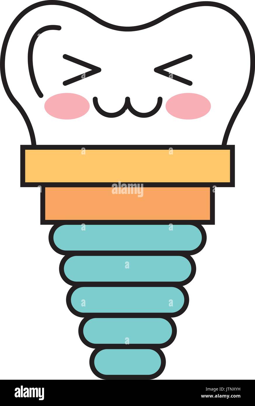tooth implant kawaii character Stock Vector Image & Art - Alamy