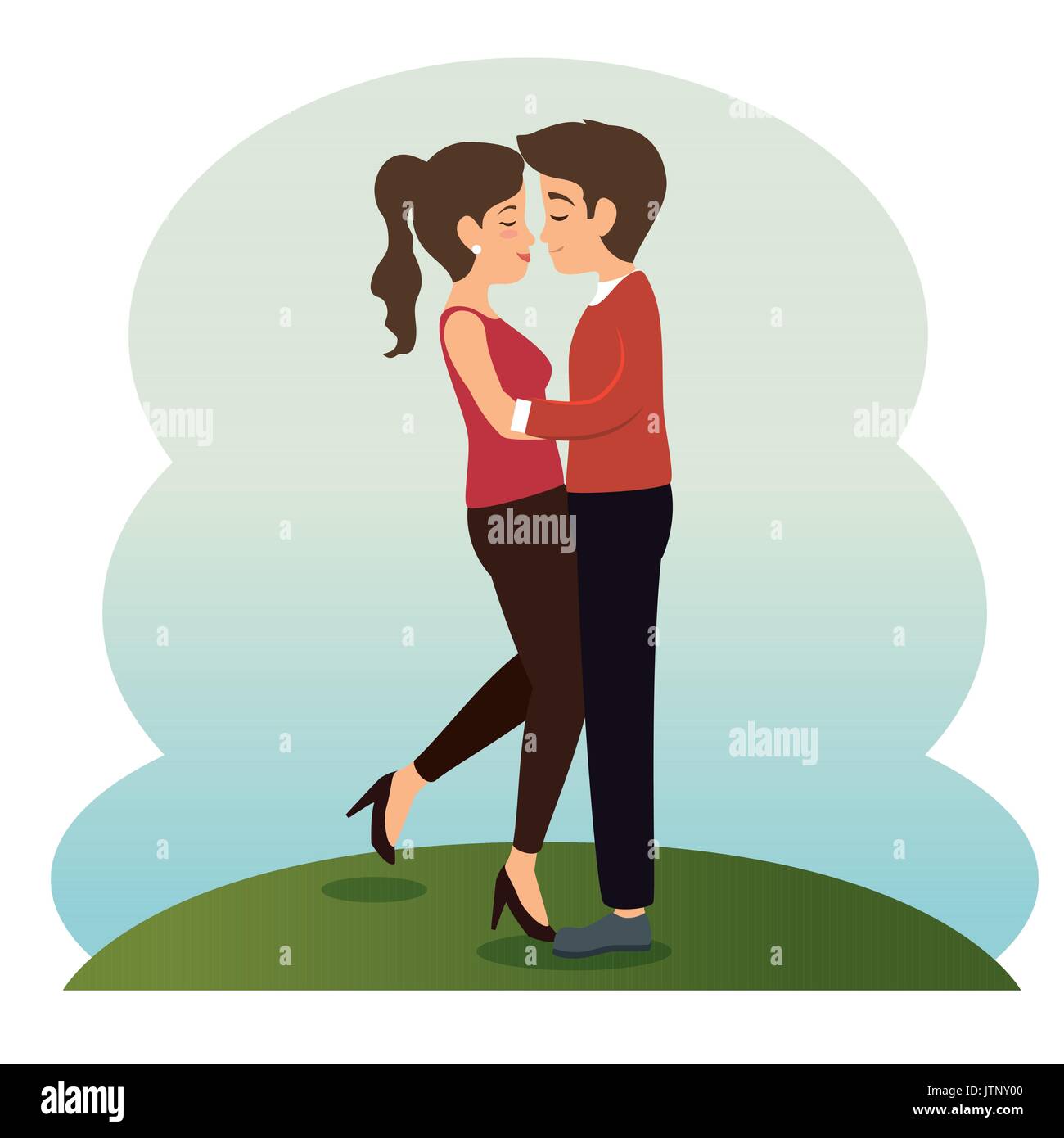 couple in love together forever vector illustration graphic design Stock Vector