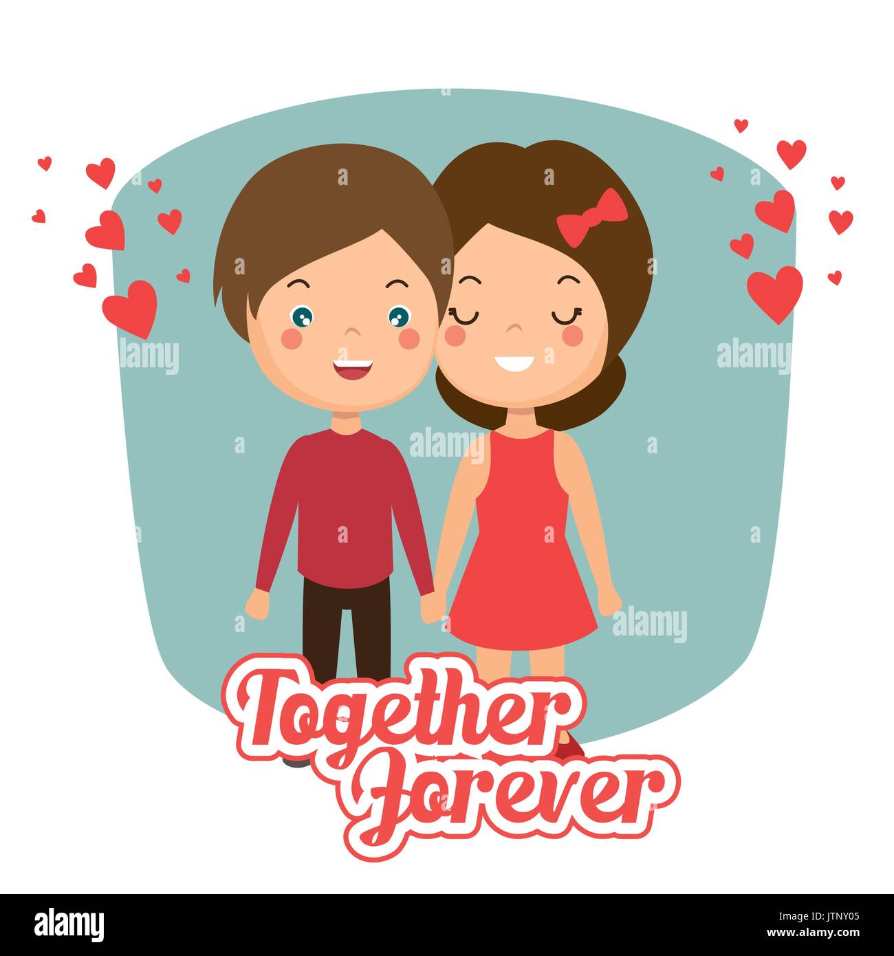 couple in love together forever vector illustration graphic design Stock Vector