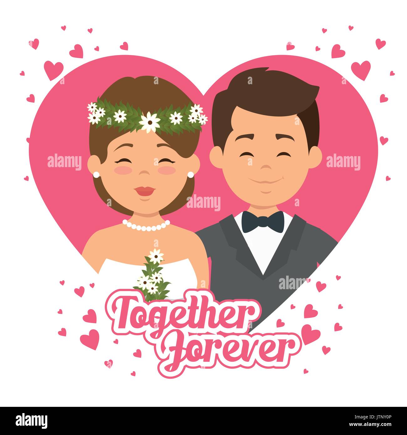 ccouple in love together forever vector illustration graphic design Stock Vector