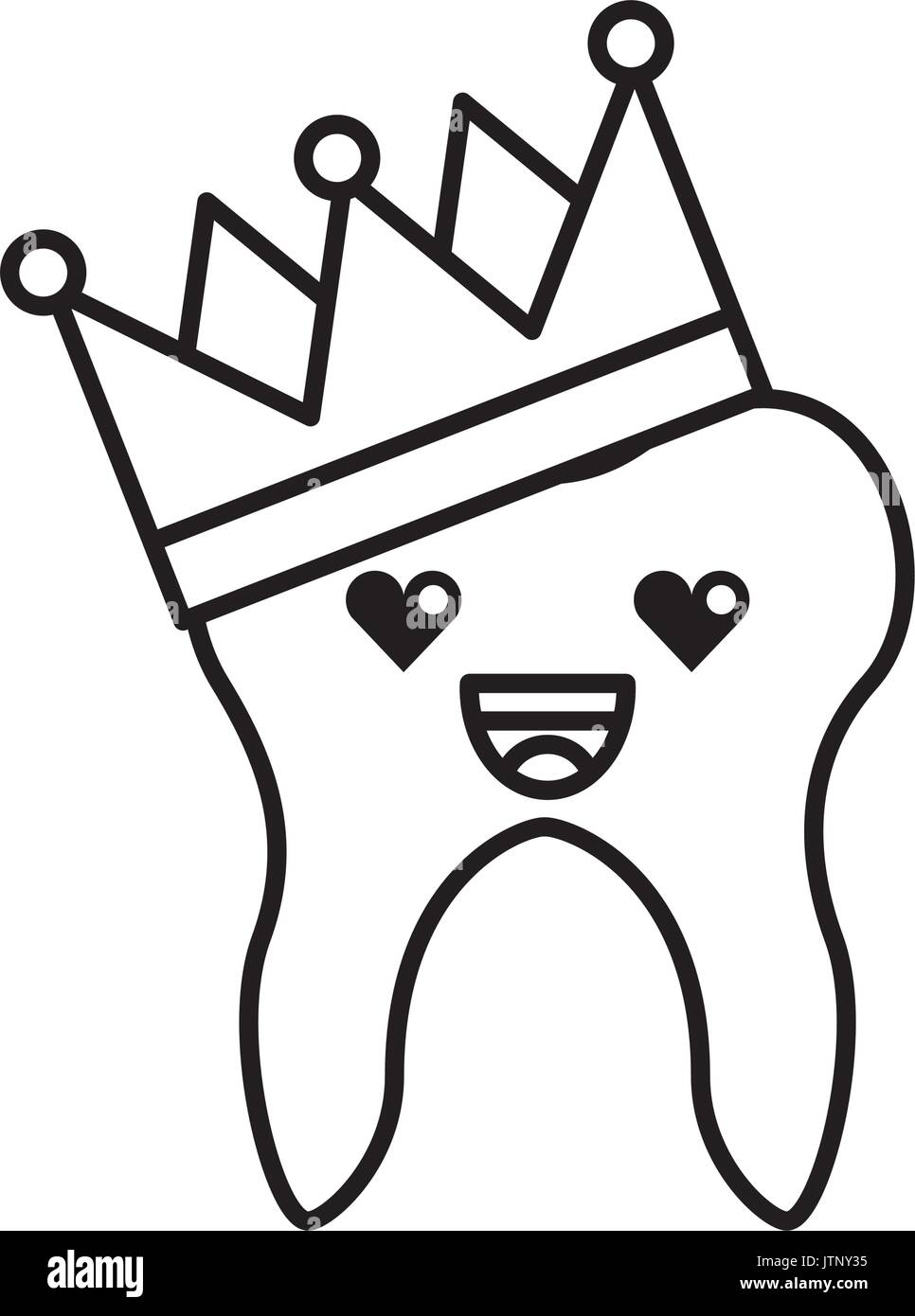 Human tooth with crown kawaii character Stock Vector Image & Art - Alamy