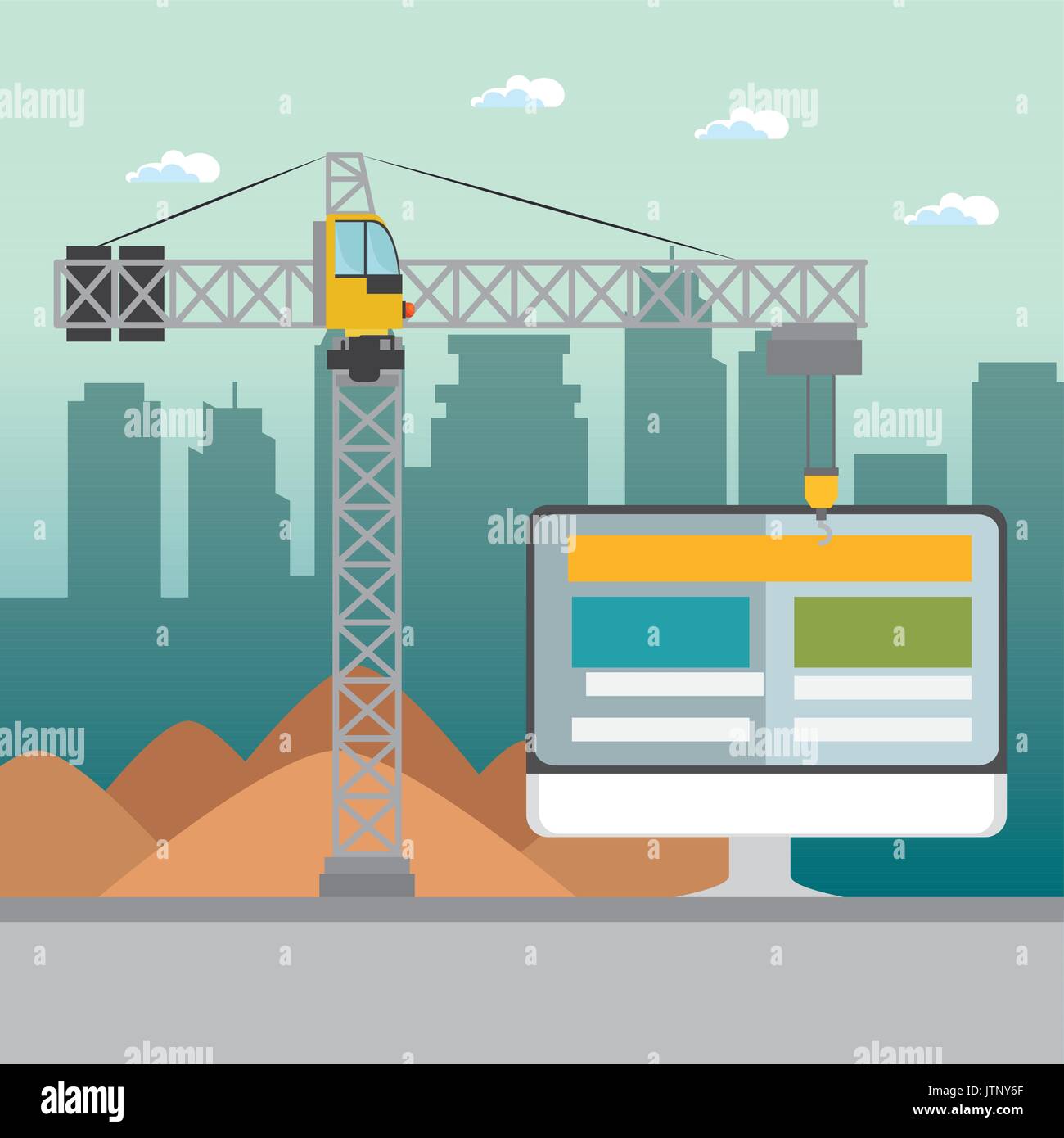 under construction concept design vector illustration graphic Stock ...