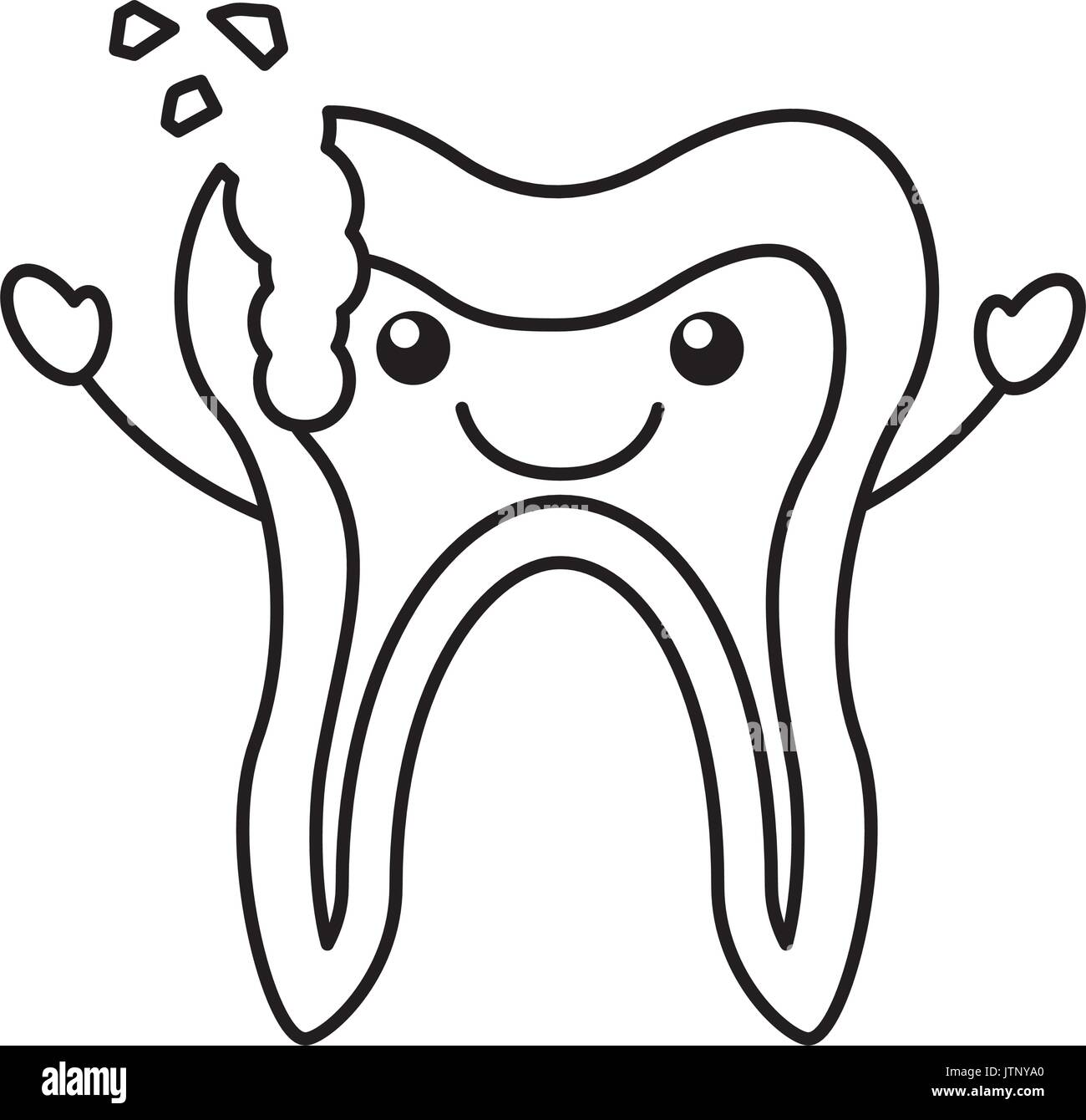 Human tooth with decay kawaii character Stock Vector Image & Art - Alamy