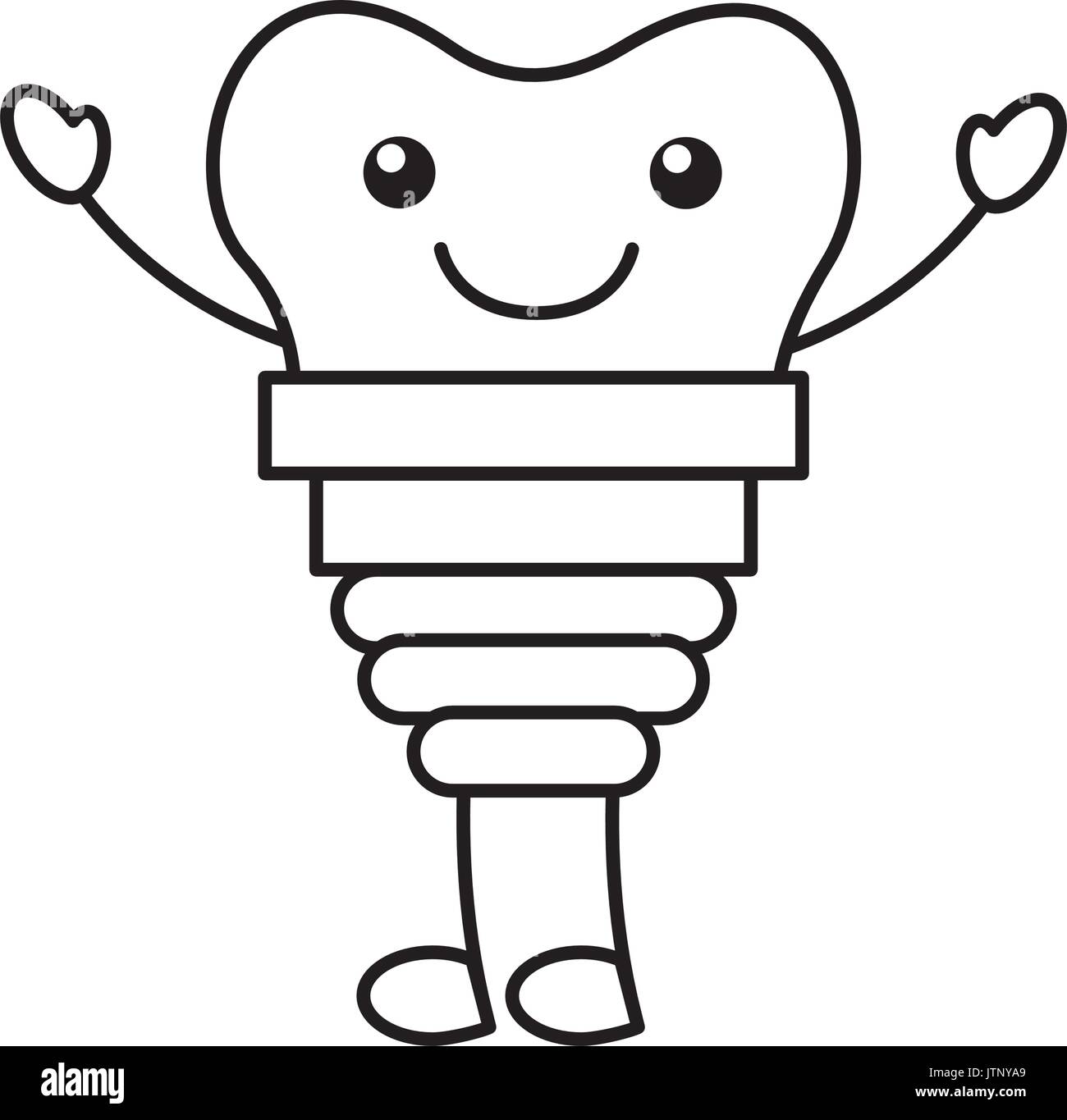 tooth implant kawaii character Stock Vector Image & Art - Alamy