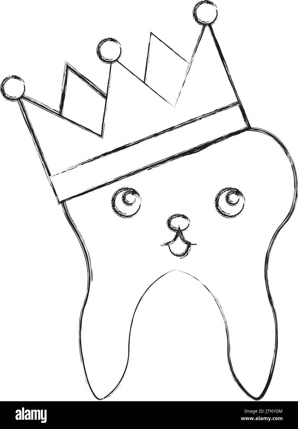 Human tooth with crown kawaii character Stock Vector Image & Art - Alamy