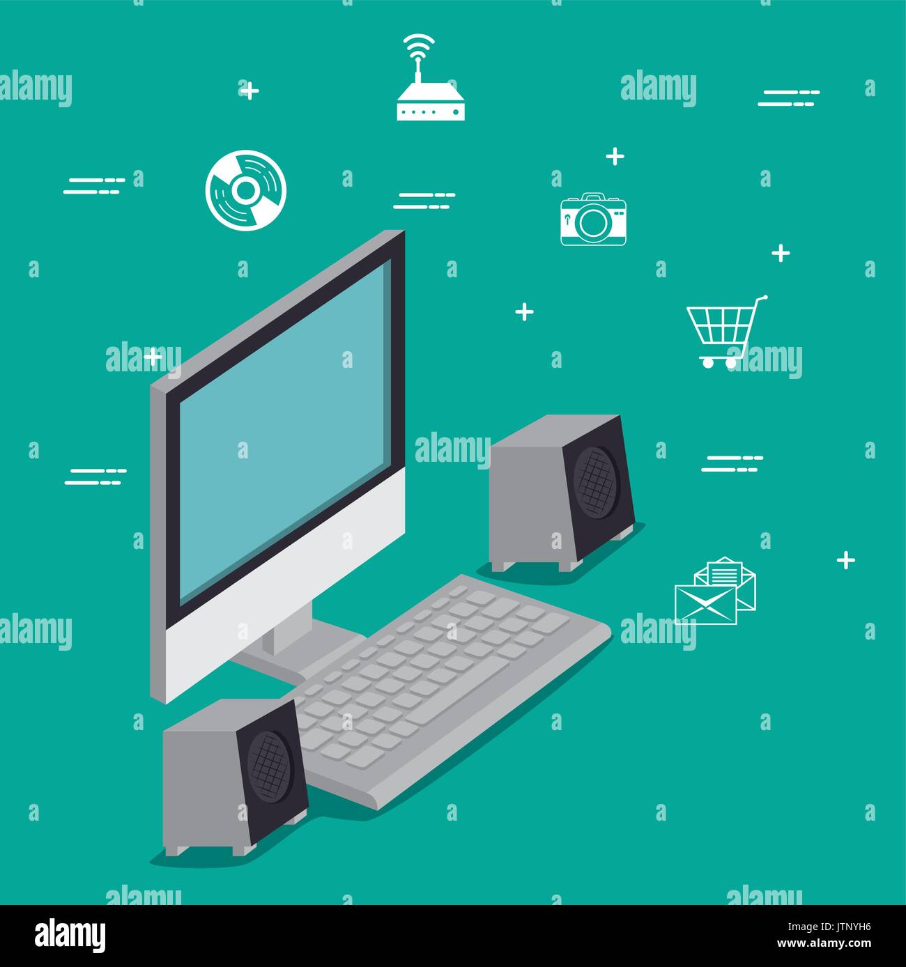 isometric technology 3D concept vector illustration graphic design ...