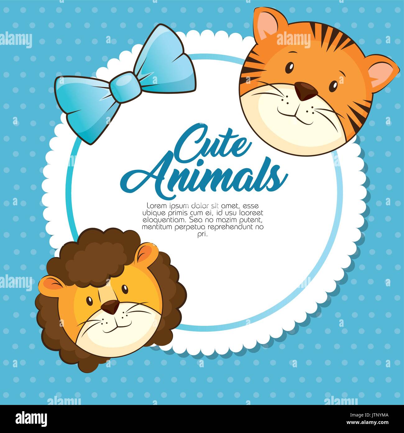 cute animals baby shower card vector illustration graphic design Stock ...