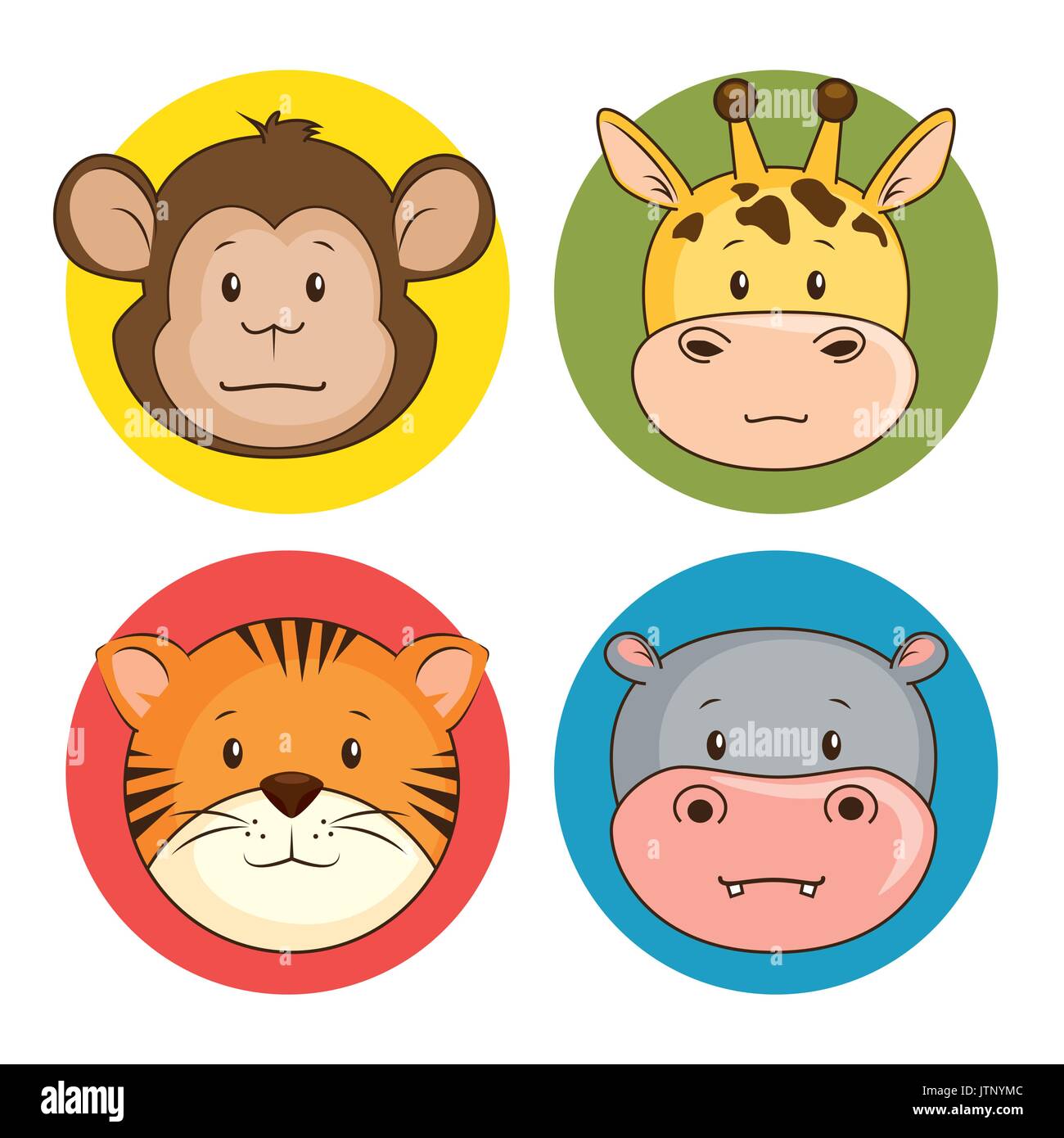 cute adorable animal icon set vector illustration graphic design Stock ...