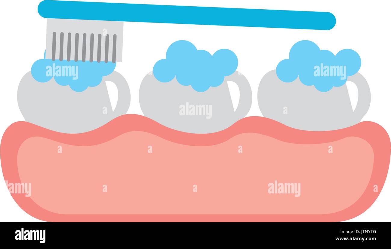 tooth care with toothbrush Stock Vector Image & Art - Alamy