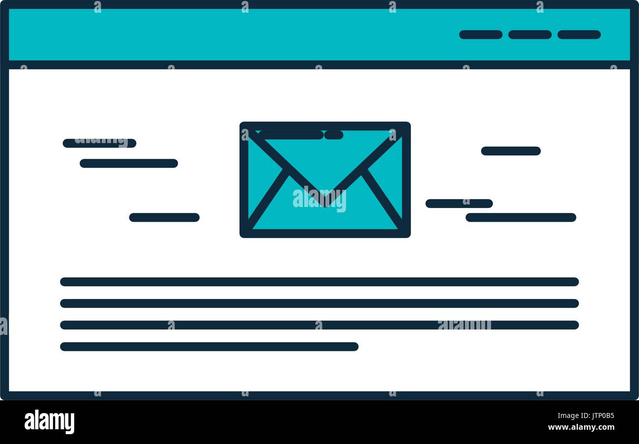 template with envelope mail isolated icon Stock Vector