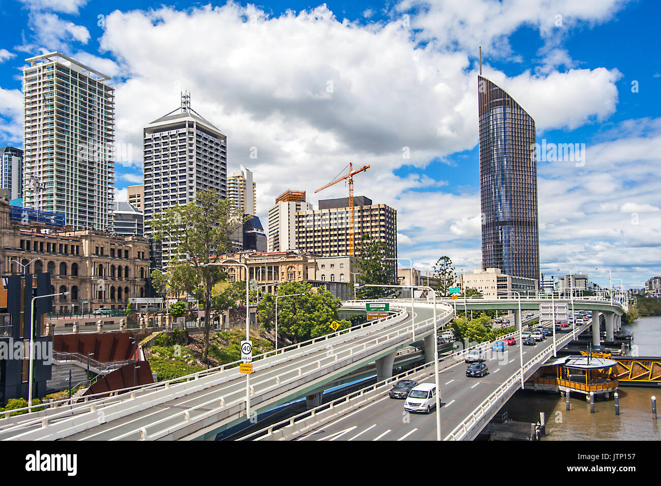 Skyline of Brisbane Queensland Australia Stock Photo