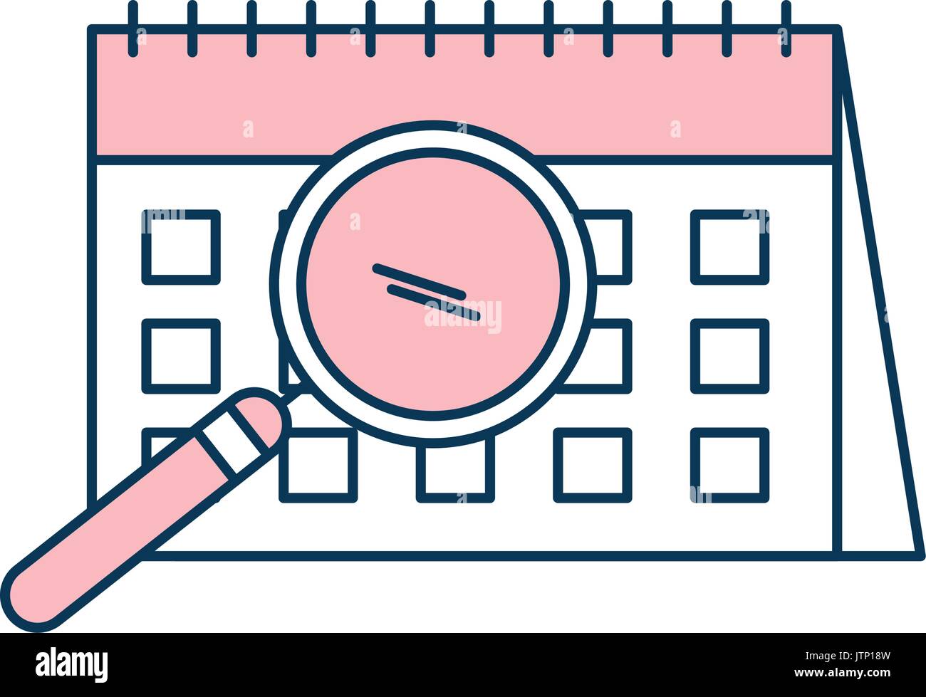 calendar reminder with magnifying glass Stock Vector Image & Art Alamy