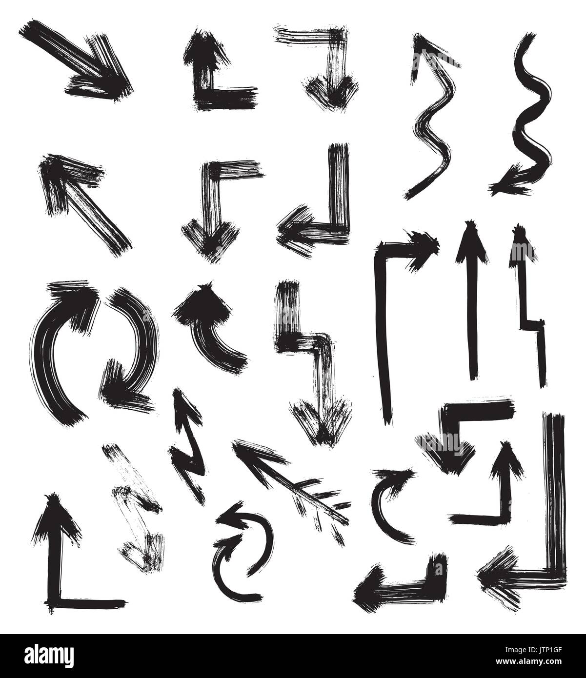 Arrow Hand Drawn Set Isolated on White Background. Vector Illustration ...