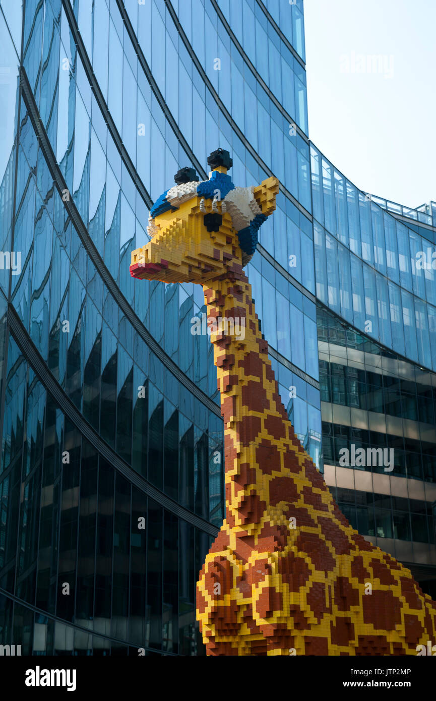 Lego giraffe outside the Lego Museum, Potsdamer Platz, Berlin, Germany  Stock Photo - Alamy