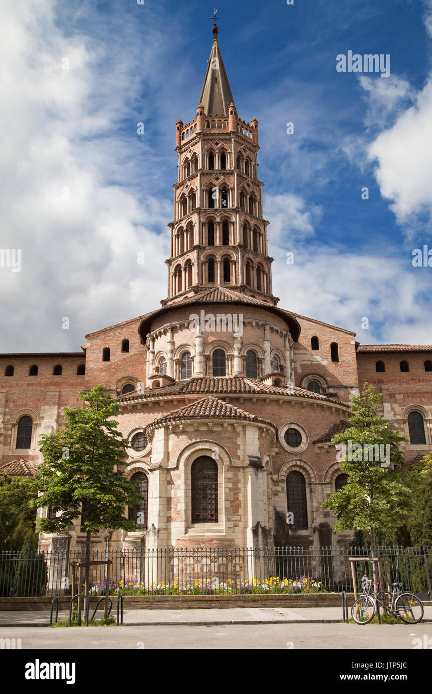 Basilica of Saint-Sernin in Toulouse, France. Stock Photo