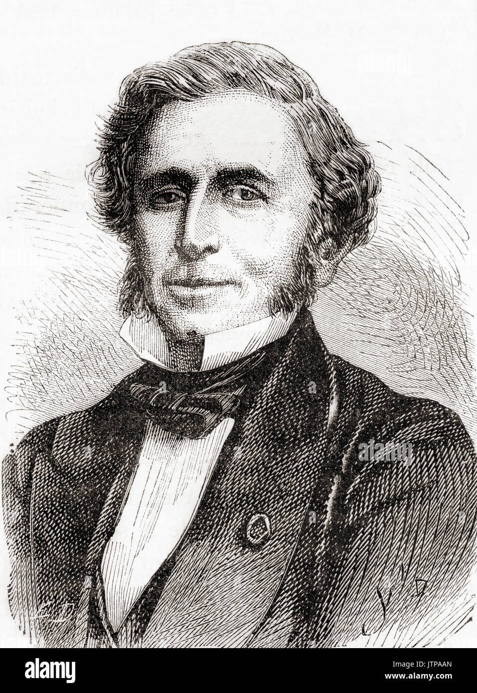 Émile Péreire, 1800 – 1875.  Prominent 19th-century financier in Paris, France. Founder, with his brother Isaac, of a business conglomerate that included creating the Crédit Mobilier bank. From Les Merveilles de la Science, published 1870. Stock Photo