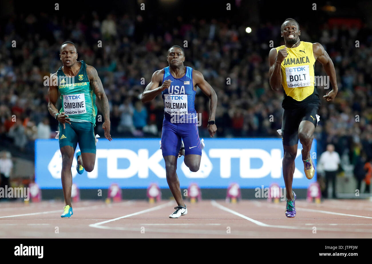 pix Akani Simbine Vs Usain Bolt alamy
