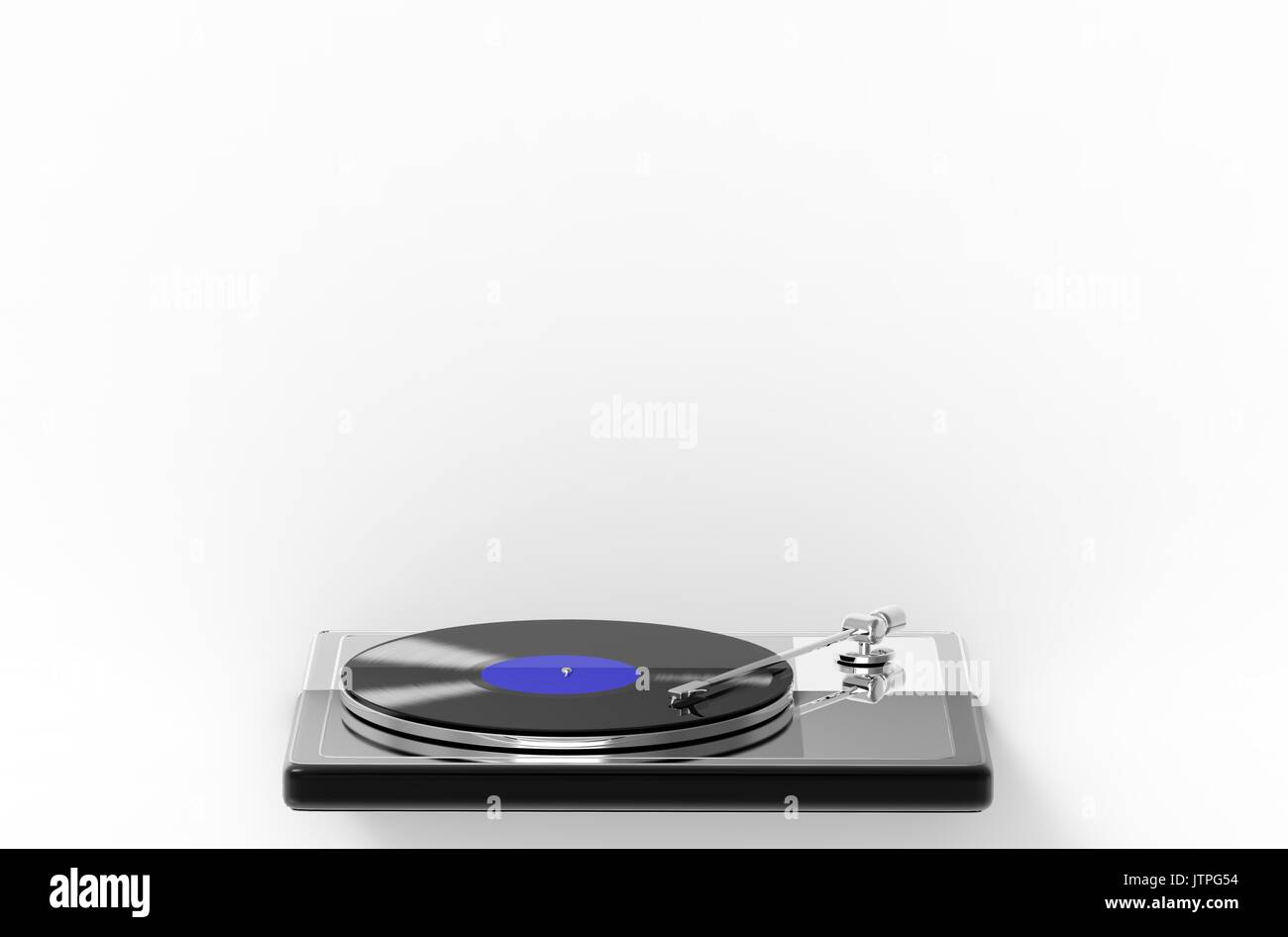 The Modern Stereo Turntable Vinyl Record Player isolated with white Stock Photo