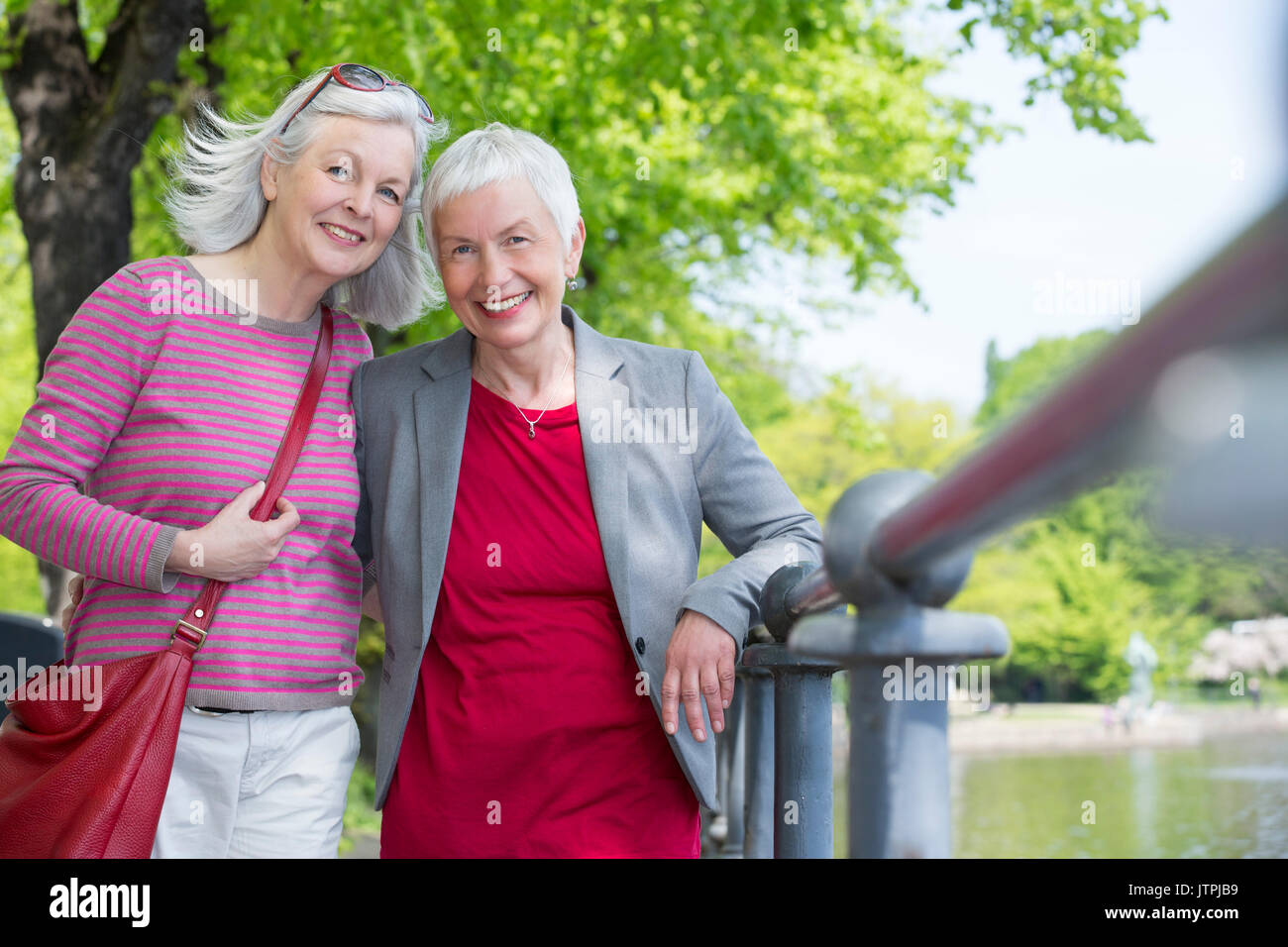 Portrait of two older women Stock Photo