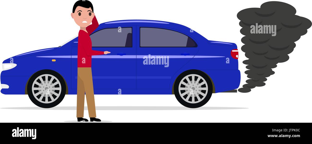 Cartoon man standing car with smoke exhaust pipe Stock Vector Image & Art - Alamy Cartoon man standing car with smoke exhaust pipe Stock Vector Image & Art - Alamy