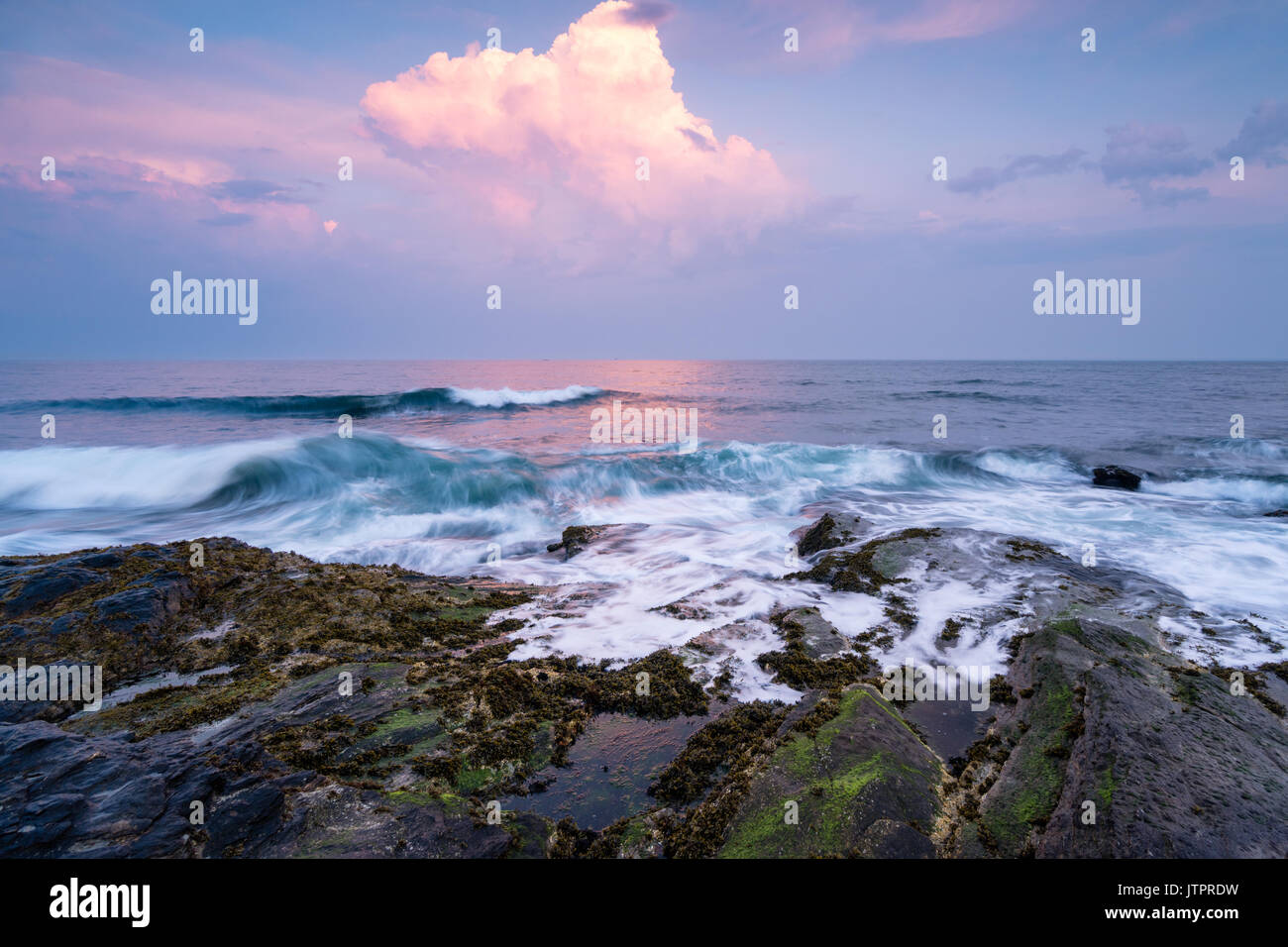 Incoming Tide at Beavertail Point, Jamestown, Rhode Island Stock Photo
