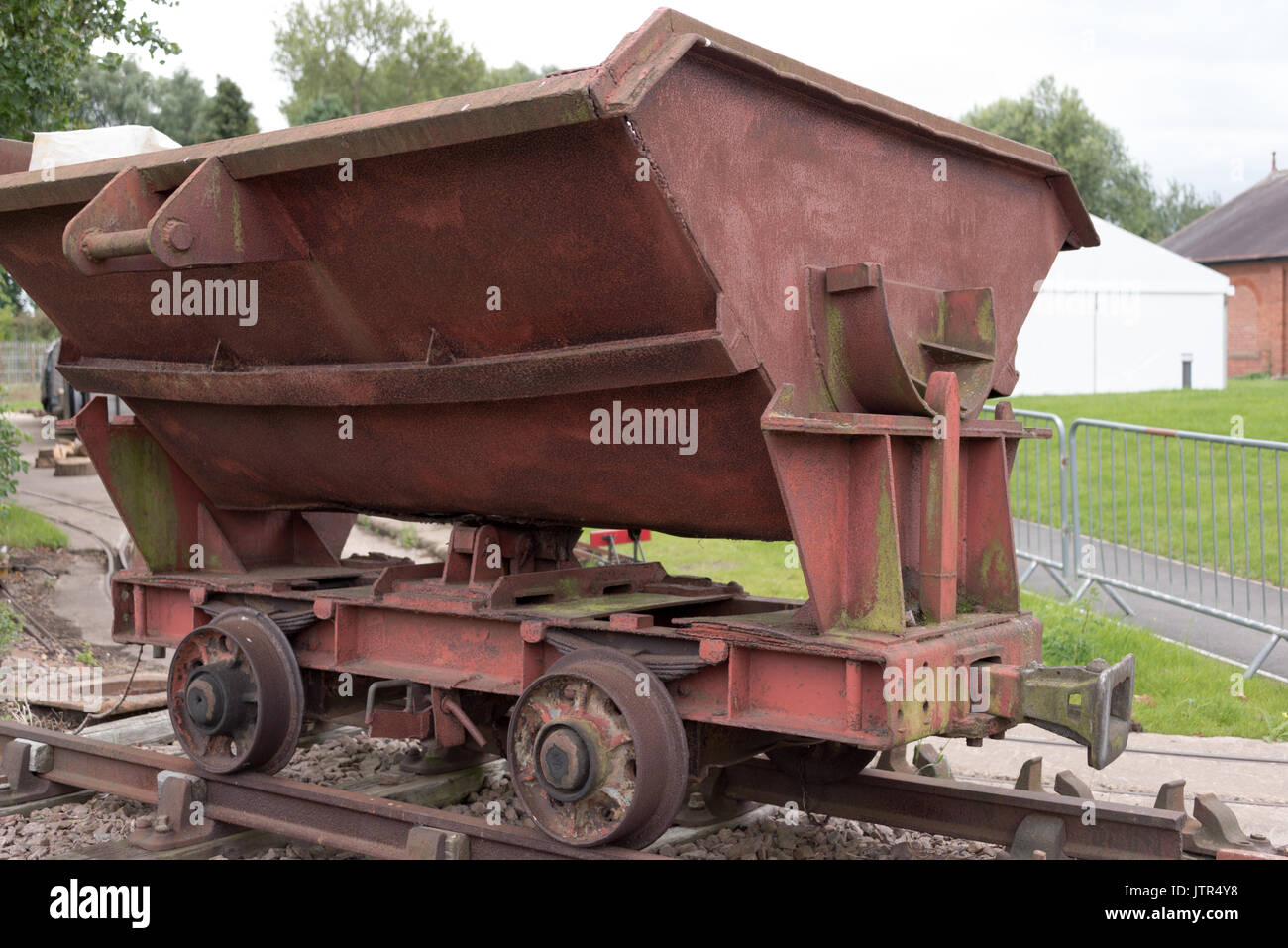 Rail cart wagon at Abbey Pumping Station is Leicester's Museum of Science and Technology in Leicester Stock Photo