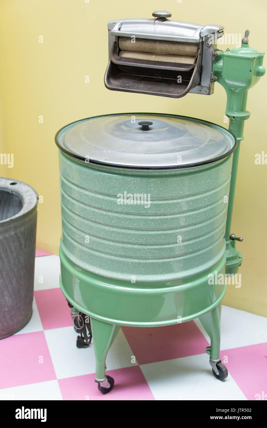 Electric Washing Machine and Mangle Abbey Electrical Stores 1930 1940 Stock Photo