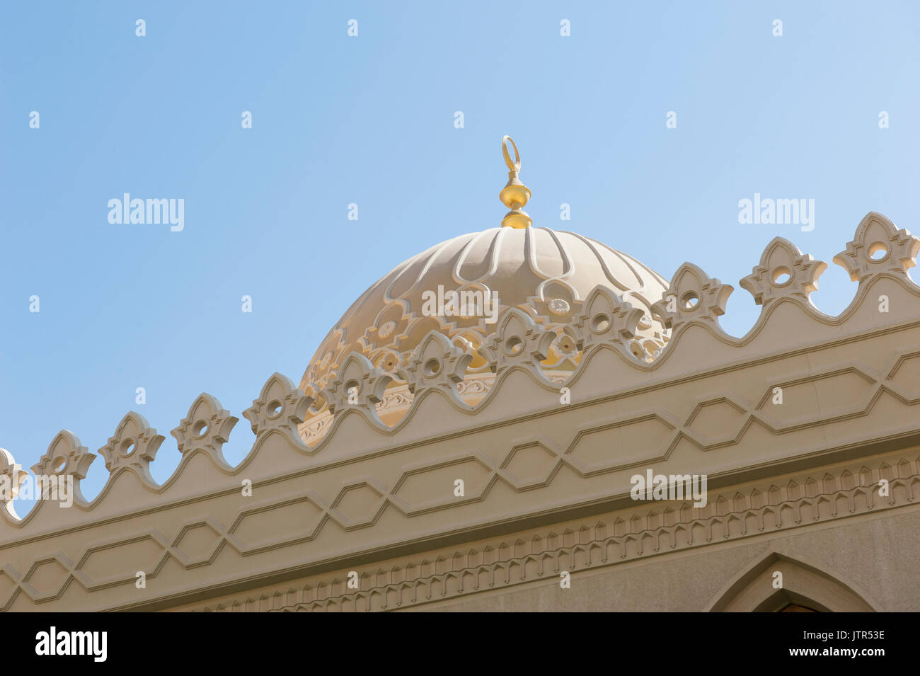 Closeup detail of ornate architecture on a mosque in the middle east Stock Photo
