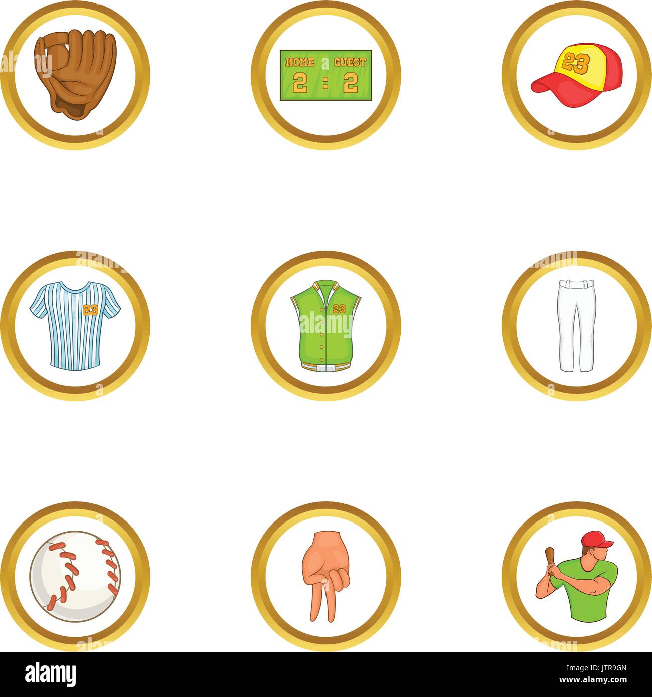 Soccer equipment icons set, cartoon style Stock Vector Image & Art Alamy