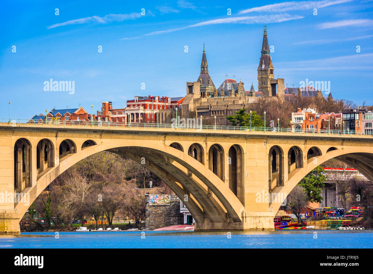 Georgetown, Washington DC, USA skyline on the Potomac River. Stock Photo