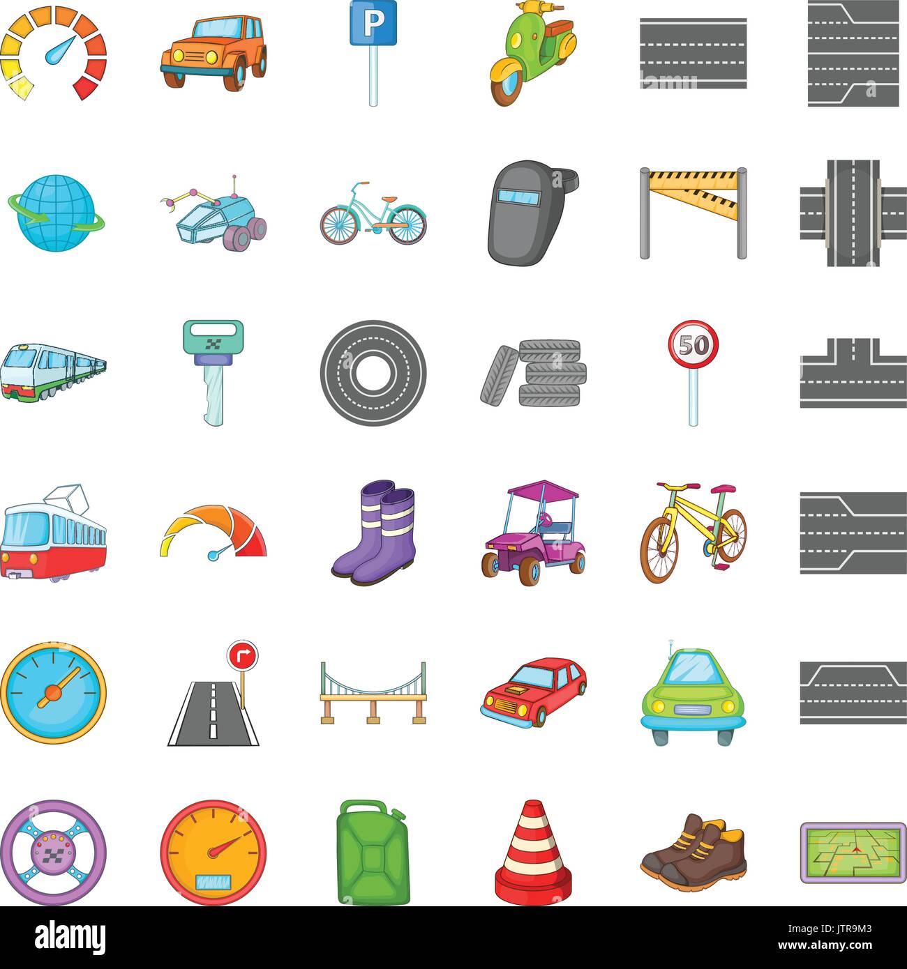 City traffic icons set, cartoon style Stock Vector Image & Art - Alamy
